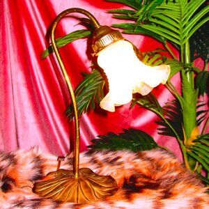Brass Flower Lily Pad Lamp